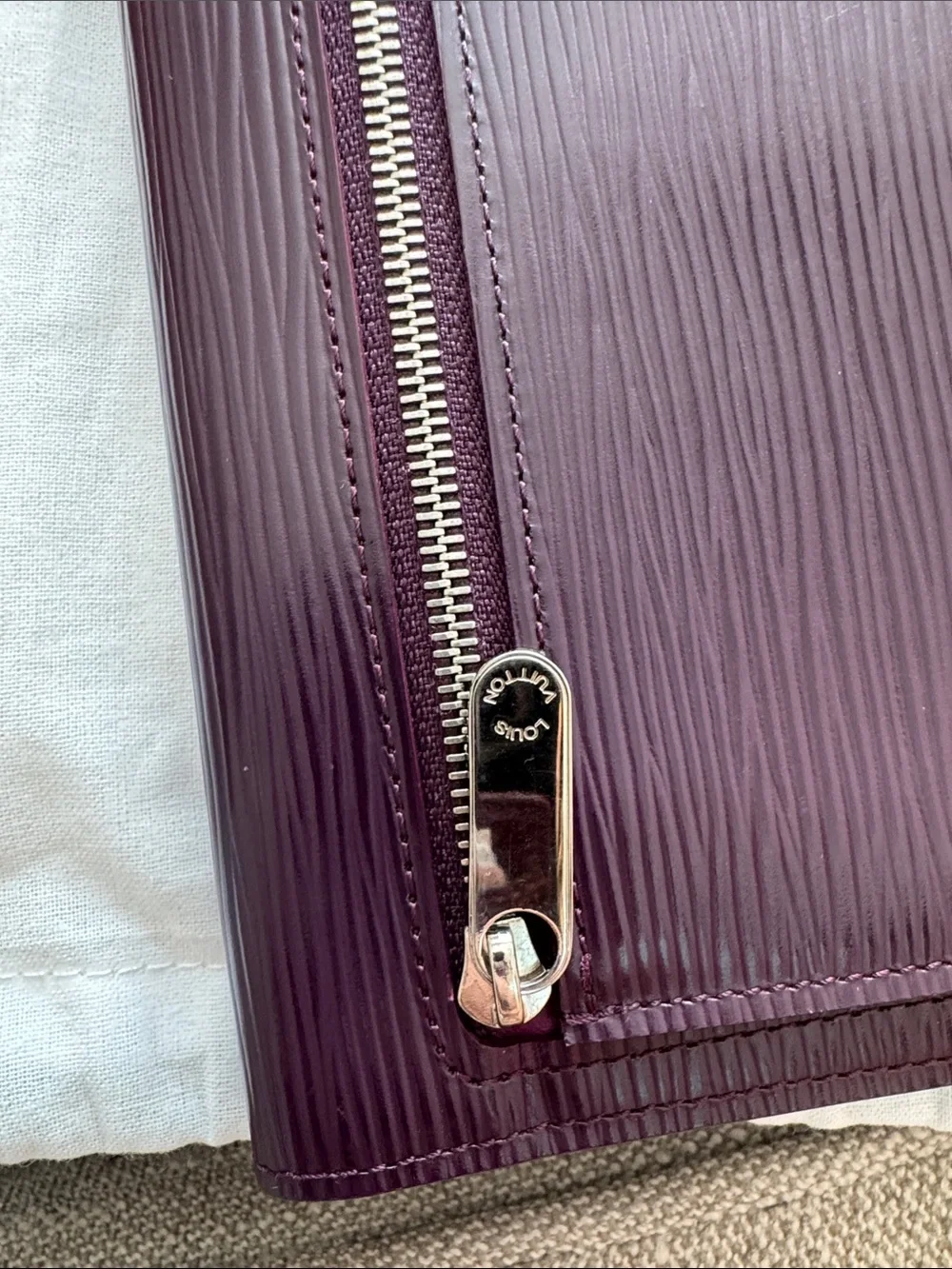 Louis Vuitton Deep Plum Epi Leather Clasp Wallet